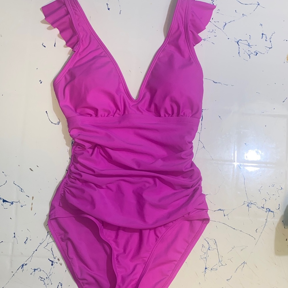 Vibrant Fuchsia Kids One Piece Swimsuit